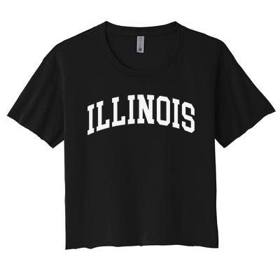 Illinois Throwback Design Classic Women's Crop Top Tee