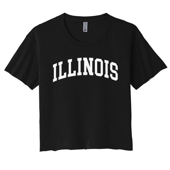 Illinois Throwback Design Classic Women's Crop Top Tee