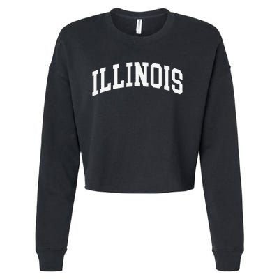 Illinois Throwback Design Classic Cropped Pullover Crew