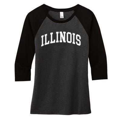 Illinois Throwback Design Classic Women's Tri-Blend 3/4-Sleeve Raglan Shirt