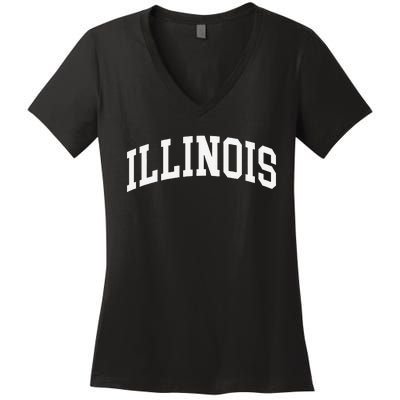 Illinois Throwback Design Classic Women's V-Neck T-Shirt