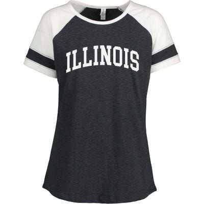 Illinois Throwback Design Classic Enza Ladies Jersey Colorblock Tee