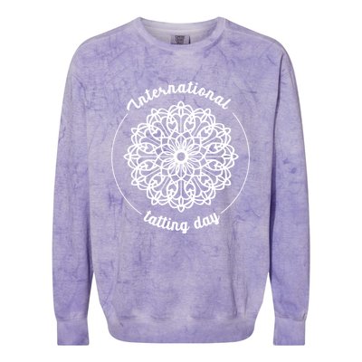 International Tatting Day Lace Textile Art Craft Diy Gift Colorblast Crewneck Sweatshirt