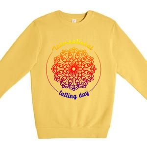 International Tatting Day Lace Textile Art Craft Diy Meaningful Gift Premium Crewneck Sweatshirt