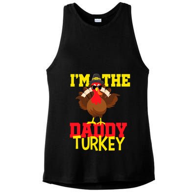 I'm The Daddy Turkey Cool Happy Thanksgiving Thankful Funny Ladies PosiCharge Tri-Blend Wicking Tank