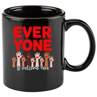 Idaho Teacher Everyone Is Welcome Here Fist Hand Support 11oz C Handle Ceramic Mug