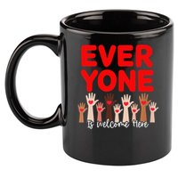 Idaho Teacher Everyone Is Welcome Here Fist Hand Support 11oz C Handle Ceramic Mug