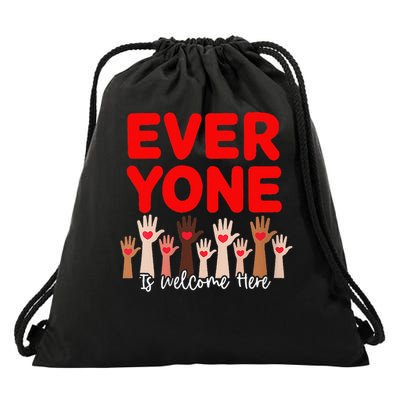 Idaho Teacher Everyone Is Welcome Here Fist Hand Support Drawstring Bag