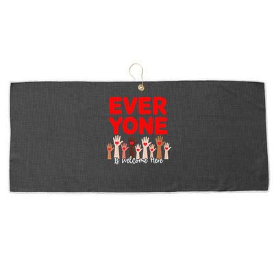 Idaho Teacher Everyone Is Welcome Here Fist Hand Support Large Microfiber Waffle Golf Towel