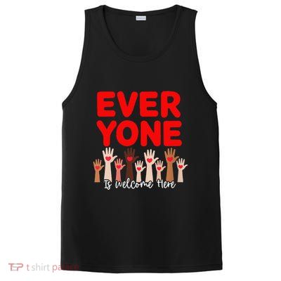 Idaho Teacher Everyone Is Welcome Here Fist Hand Support PosiCharge Competitor Tank