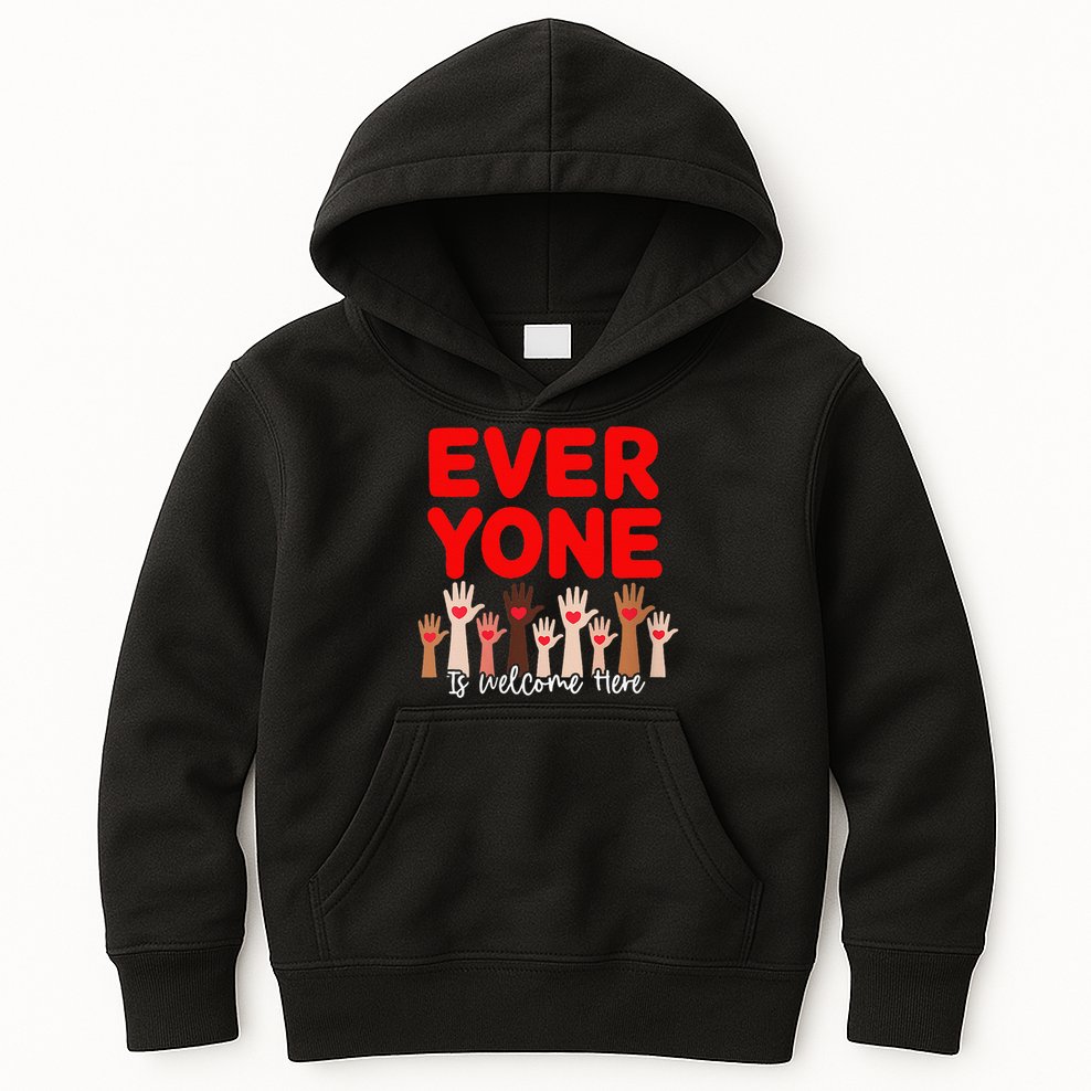 Idaho Teacher Everyone Is Welcome Here Fist Hand Support Kids Hoodie