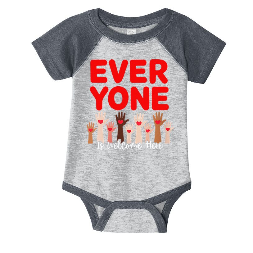 Idaho Teacher Everyone Is Welcome Here Fist Hand Support Infant Baby Jersey Bodysuit