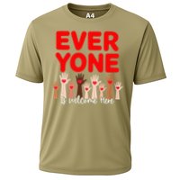 Idaho Teacher Everyone Is Welcome Here Fist Hand Support Cooling Performance Crew T-Shirt