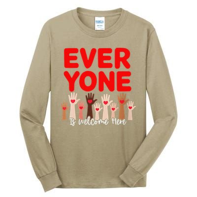 Idaho Teacher Everyone Is Welcome Here Fist Hand Support Tall Long Sleeve T-Shirt