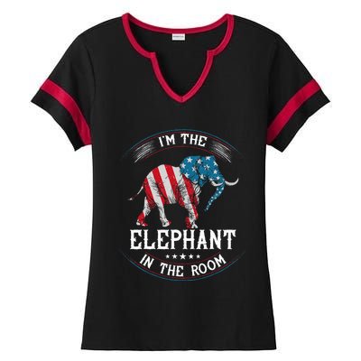 Im The Elephant In The Room Republica Conservative Ladies Halftime Notch Neck Tee