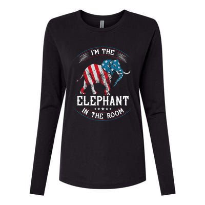 Im The Elephant In The Room Republica Conservative Womens Cotton Relaxed Long Sleeve T-Shirt