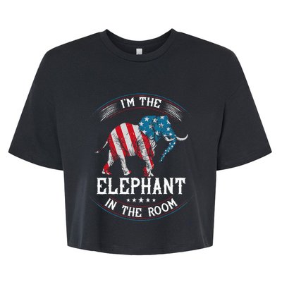 Im The Elephant In The Room Republica Conservative Bella+Canvas Jersey Crop Tee