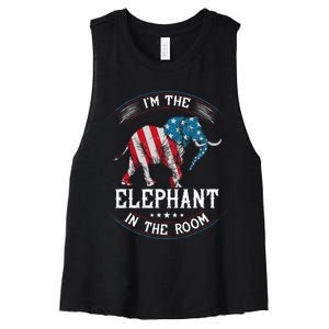 Im The Elephant In The Room Republica Conservative Women's Racerback Cropped Tank