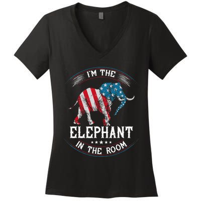 Im The Elephant In The Room Republica Conservative Women's V-Neck T-Shirt