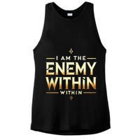 I´M The Enemy Within Bold Motivational Statement Ladies PosiCharge Tri-Blend Wicking Tank