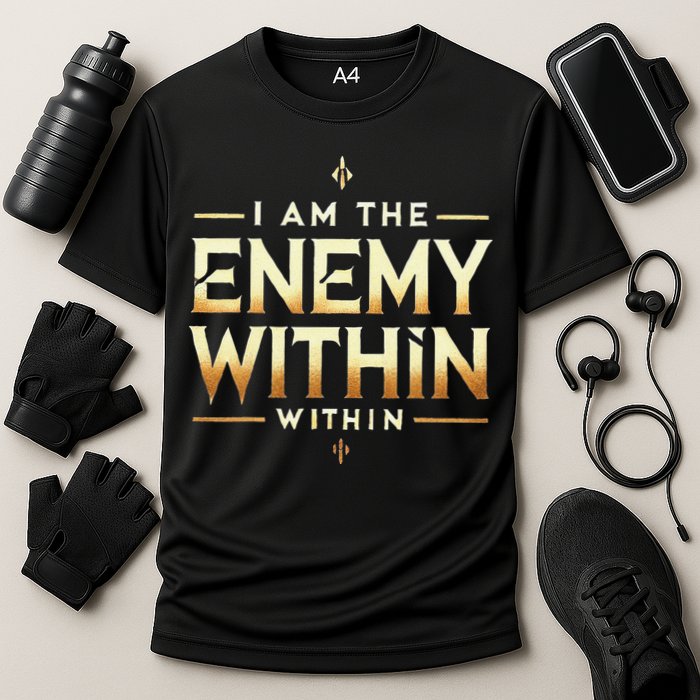 I´M The Enemy Within Bold Motivational Statement Performance Shirt