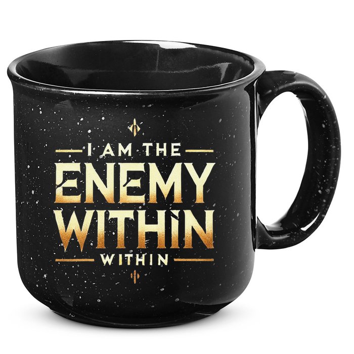 I´M The Enemy Within Bold Motivational Statement 15oz Campfire Ceramic Mug