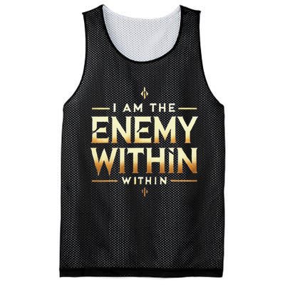 I´M The Enemy Within Bold Motivational Statement Mesh Reversible Basketball Jersey Tank