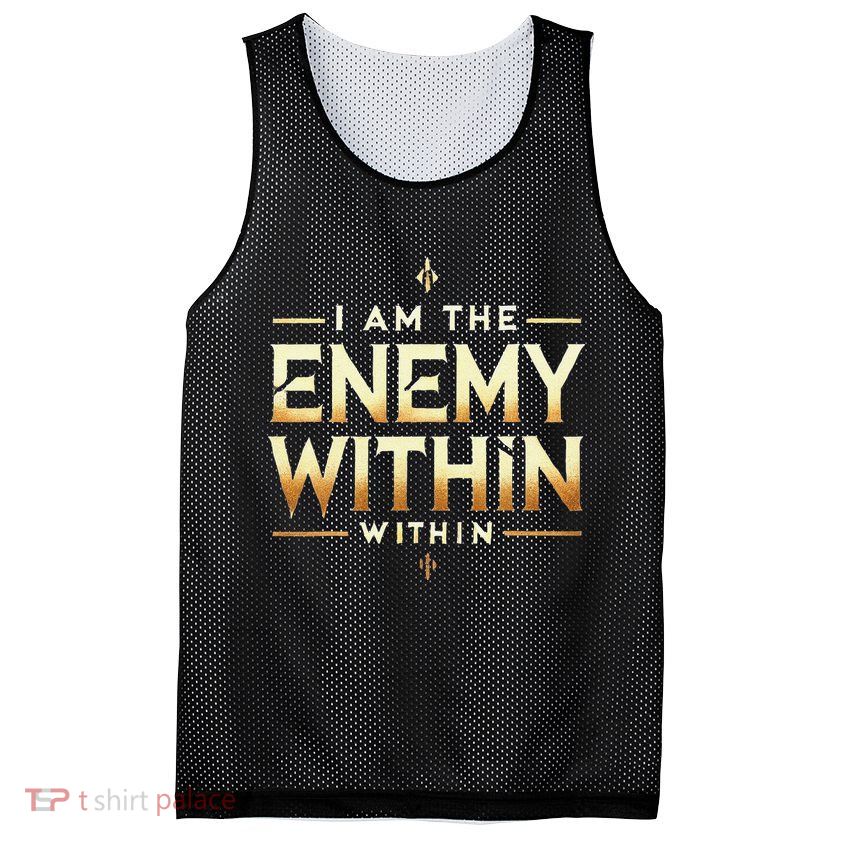 I´M The Enemy Within Bold Motivational Statement Mesh Reversible Basketball Jersey Tank