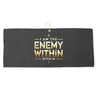 I´M The Enemy Within Bold Motivational Statement Large Microfiber Waffle Golf Towel