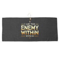 I´M The Enemy Within Bold Motivational Statement Large Microfiber Waffle Golf Towel