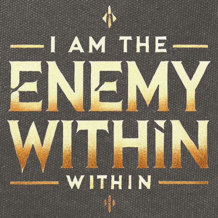 I´M The Enemy Within Bold Motivational Statement Cotton Canvas Backpack
