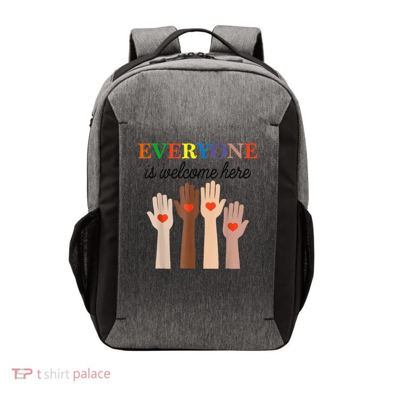 Idaho Teacher Everyone Is Welcome Here Fist Hand Support Vector Backpack