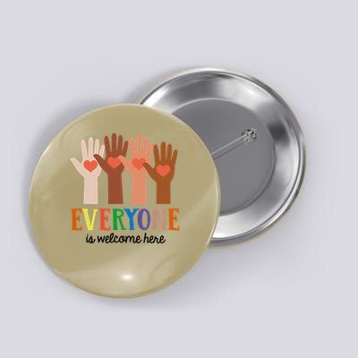 Idaho Teacher Everyone Is Welcome Here Fist Hand Support Button