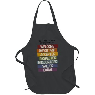 Idaho Teacher Everyone Is Welcome Here Fist Hand Support Full-Length Apron With Pockets