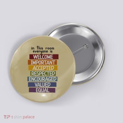 Idaho Teacher Everyone Is Welcome Here Fist Hand Support Button