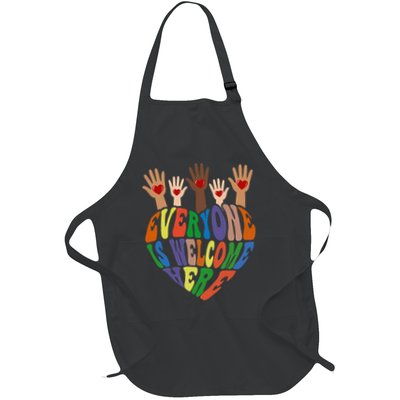 Idaho Teacher Everyone Is Welcome Here Fist Hand Support Full-Length Apron With Pockets