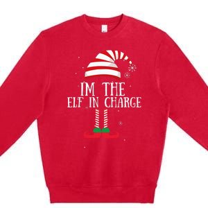 IM The Elf In Charge Christmas Gift Group Family Matching Premium Crewneck Sweatshirt