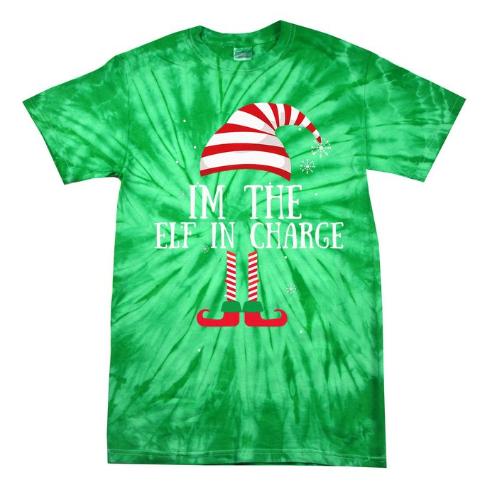 IM The Elf In Charge Christmas Gift Group Family Matching Tie-Dye T-Shirt