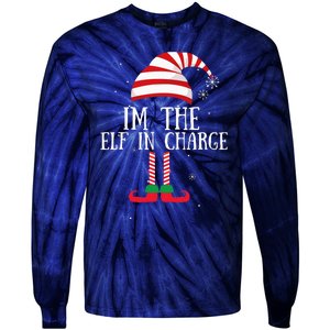 IM The Elf In Charge Christmas Gift Group Family Matching Tie-Dye Long Sleeve Shirt