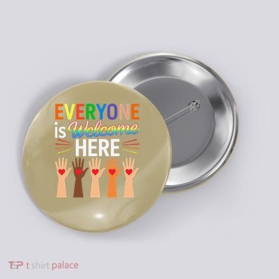 Idaho Teacher Everyone Is Welcome Here Fist Hand Support Button