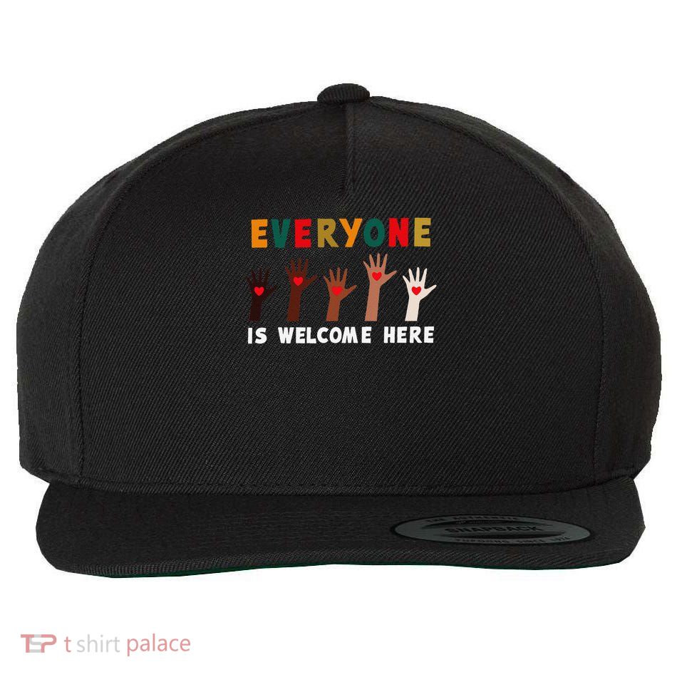 Idaho Teacher Everyone Is Welcome Here Support Fist Hand Wool Snapback Cap