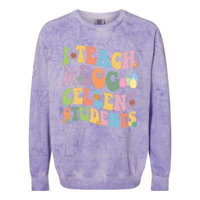 I Teach Egg Cellent Students Easter Bunny Colorblast Crewneck Sweatshirt