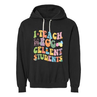 I Teach Egg Cellent Students Easter Bunny Garment-Dyed Fleece Hoodie