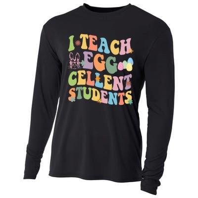 I Teach Egg Cellent Students Easter Bunny Cooling Performance Long Sleeve Crew