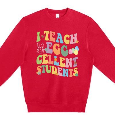 I Teach Egg Cellent Students Easter Bunny Premium Crewneck Sweatshirt