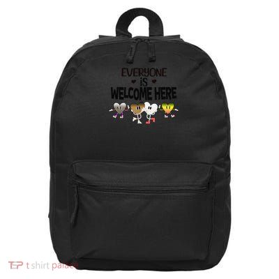 Idaho Teacher Everyone Is Welcome Here Groovy Heart 16 in Basic Backpack