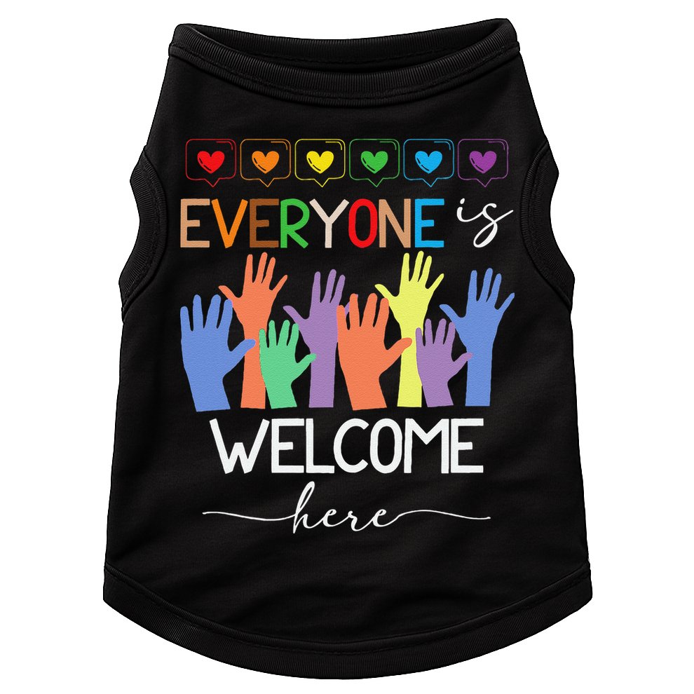Idaho Teacher Everyone Is Welcome Here Fist Hand Support Doggie Tank