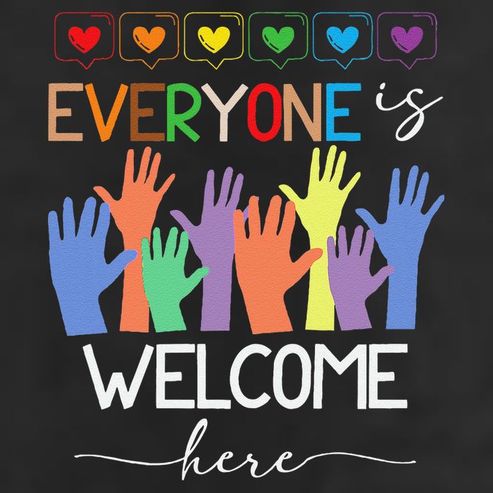 Idaho Teacher Everyone Is Welcome Here Fist Hand Support Adult Drive Performance Visor