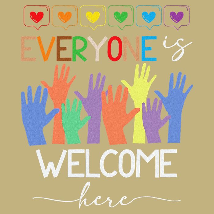 Idaho Teacher Everyone Is Welcome Here Fist Hand Support Cooling Performance Crew T-Shirt