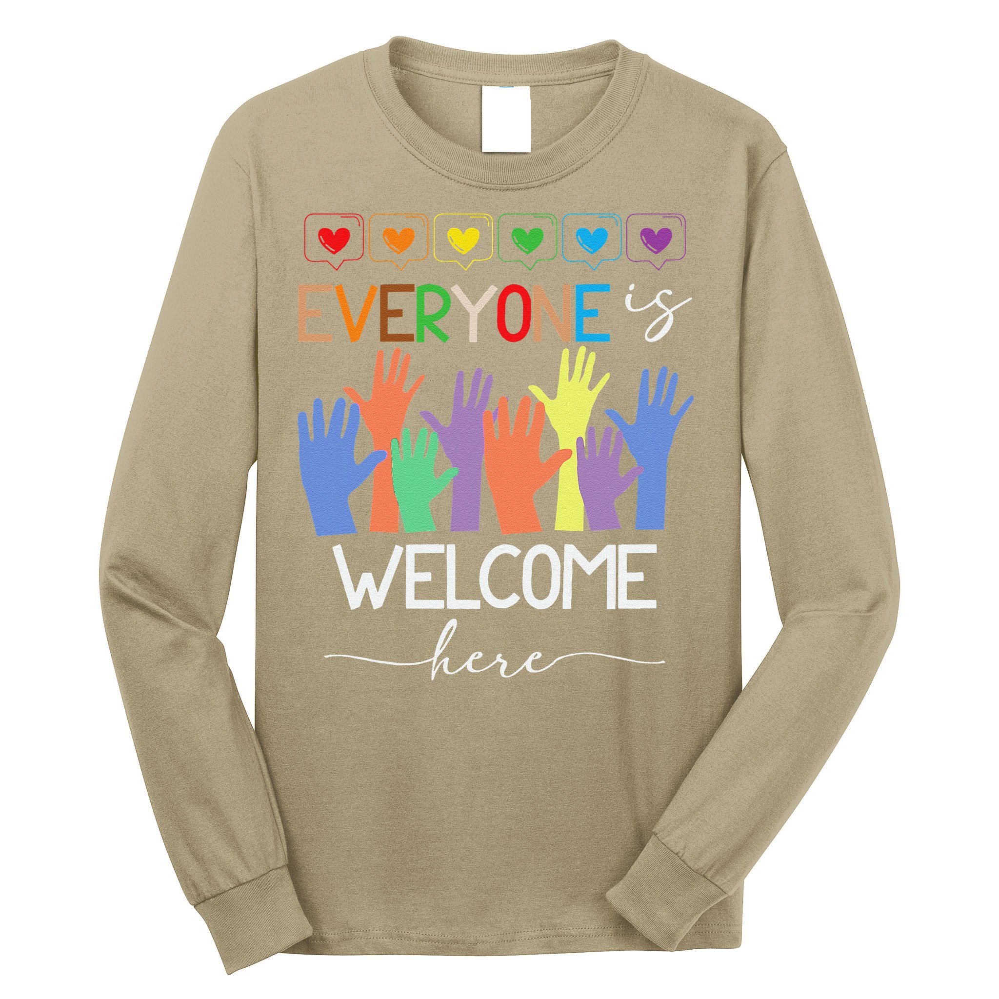 Idaho Teacher Everyone Is Welcome Here Fist Hand Support Long Sleeve Shirt